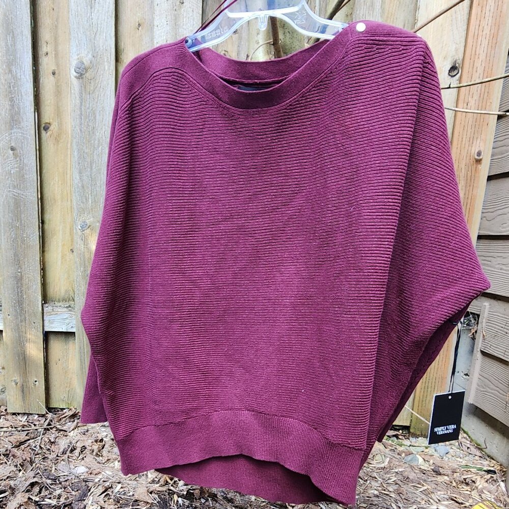 *NWT* Women's XXL Vera Wang, Simply Vera Burgandy Dolman sleeve sweater